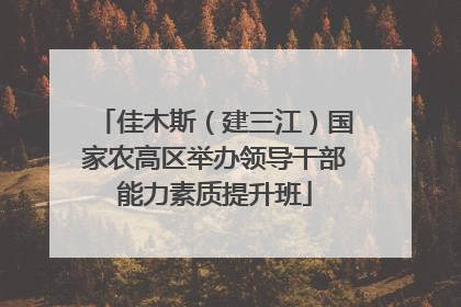 佳木斯（建三江）国家农高区举办领导干部能力素质提升班